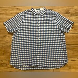 Tommy Bahama Blue and White Checkered Men's Shirt